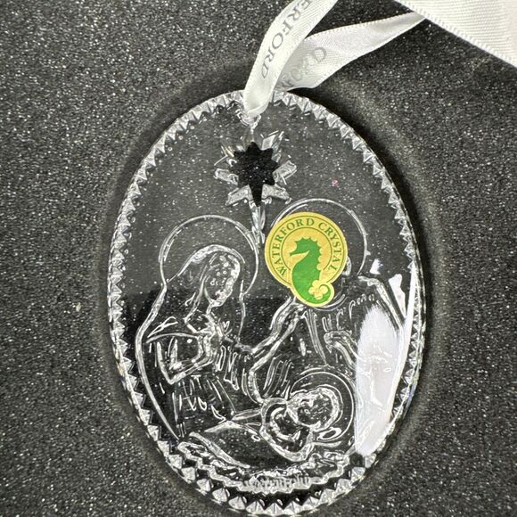 NEW WATERFORD Crystal Nativity Holy Family Christmas Ornament - Picture 2 of 5